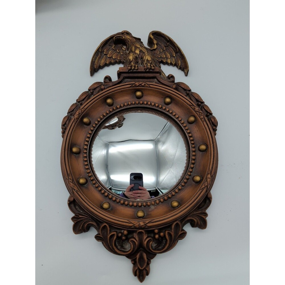 Mirror Federal Eagle Crest Homco 2340 Vintage Convex Porthole Frame
